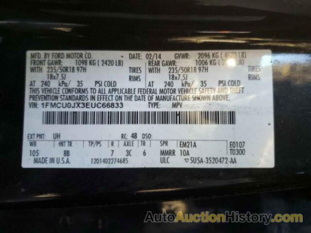 FORD ESCAPE TITANIUM, 1FMCU0JX3EUC66833