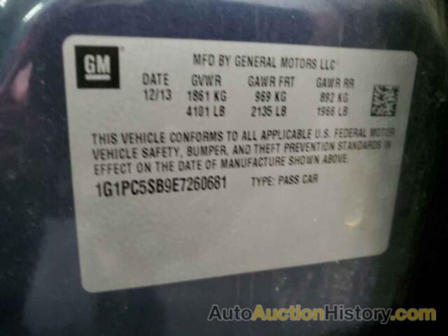 CHEVROLET CRUZE LT, 1G1PC5SB9E7260681