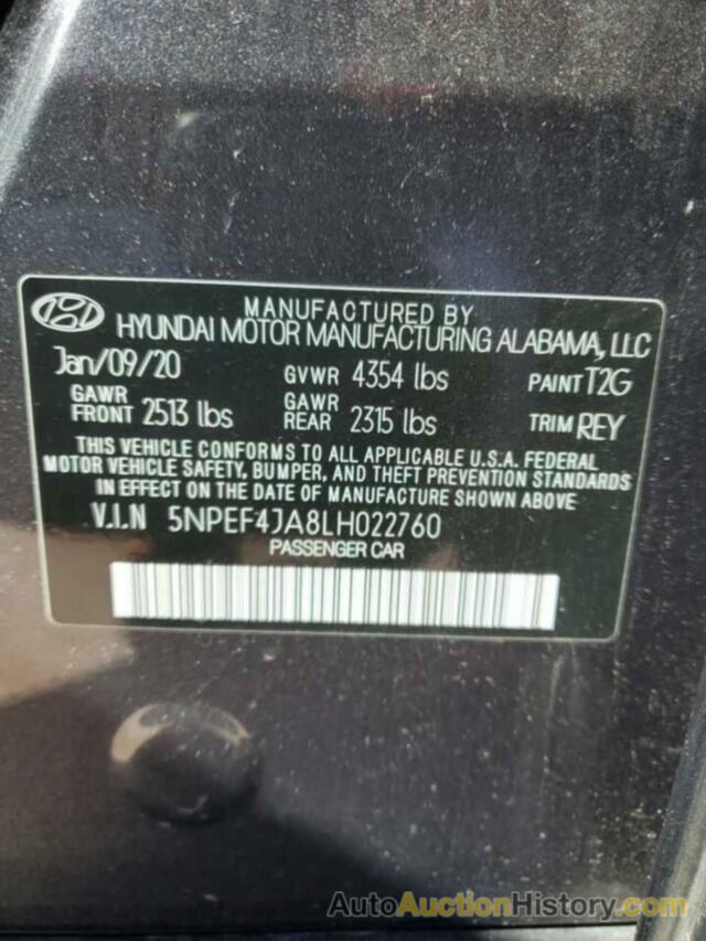 HYUNDAI SONATA SEL, 5NPEF4JA8LH022760