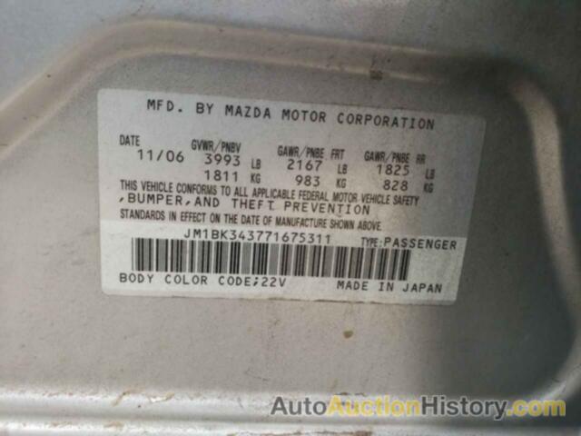 MAZDA MAZDA3 HATCHBACK, JM1BK343771675311