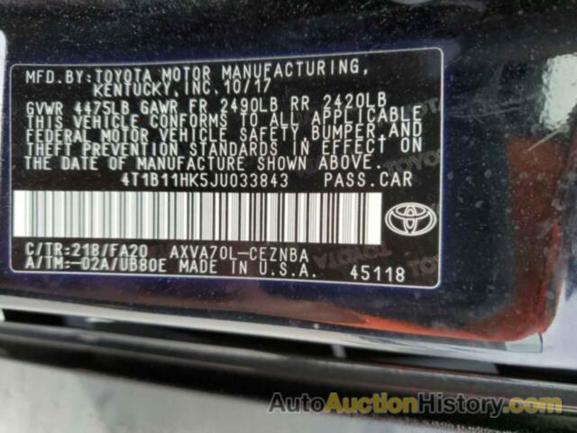 TOYOTA CAMRY L, 4T1B11HK5JU033843