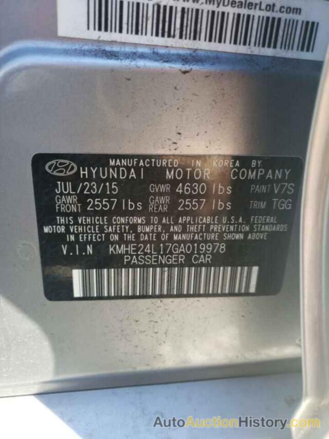 HYUNDAI SONATA HYBRID, KMHE24L17GA019978