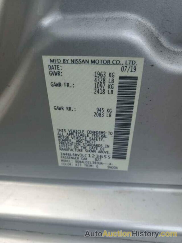 NISSAN ALTIMA S, 1N4BL4BV3LC123655