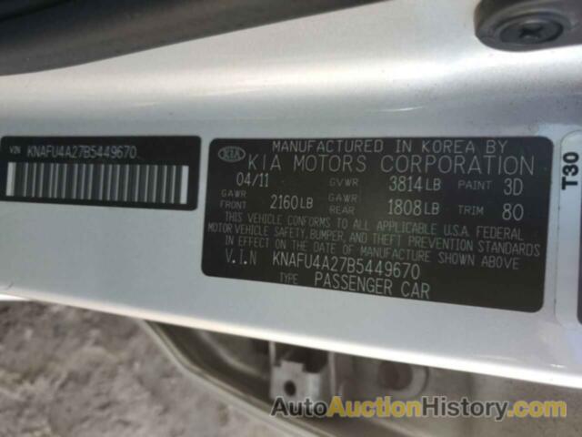 KIA FORTE EX, KNAFU4A27B5449670