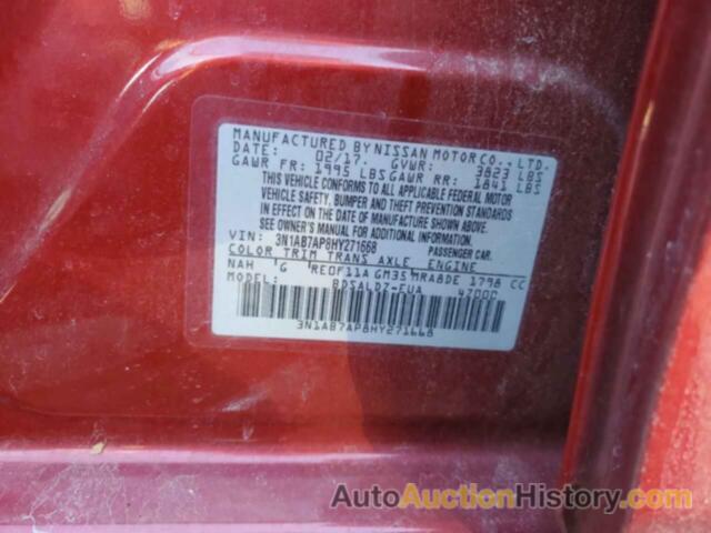 NISSAN SENTRA S, 3N1AB7AP8HY271668