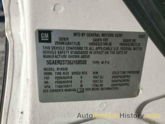 BUICK ENCLAVE CXL, 5GAER23738J168500