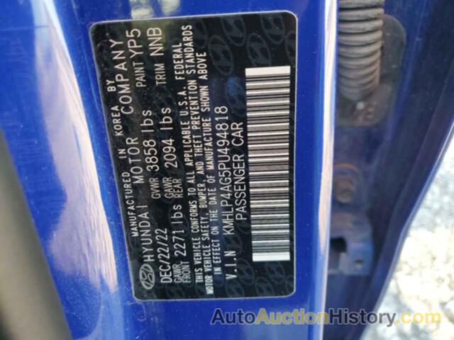 HYUNDAI ELANTRA LIMITED, KMHLP4AG5PU494818