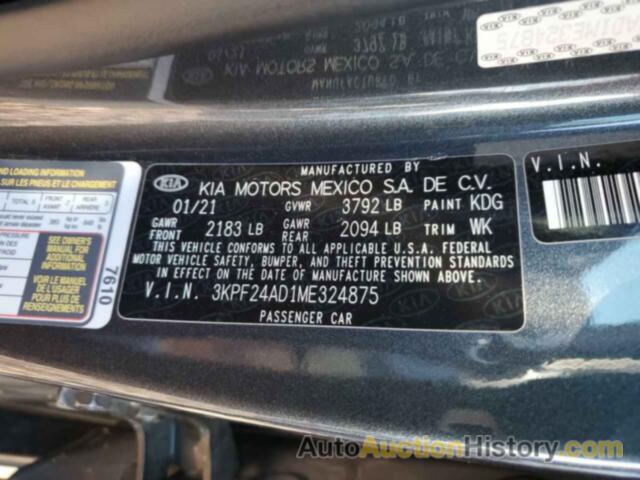 KIA FORTE FE, 3KPF24AD1ME324875