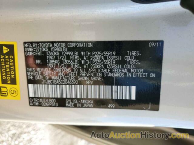 LEXUS RX450 450, JTJBC1BA5C2046392