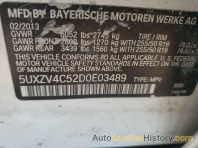 BMW X5 XDRIVE35I, 5UXZV4C52D0E03489