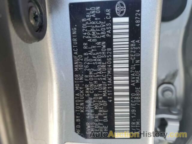 TOYOTA CAMRY SE, 4T1T11AK7MU406528