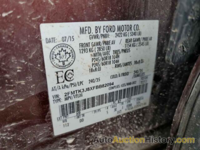 FORD EDGE SEL, 2FMTK3J8XFBB82094