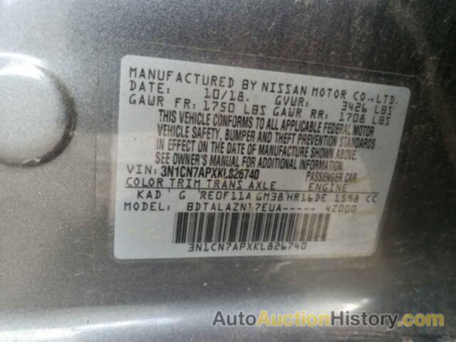 NISSAN VERSA S, 3N1CN7APXKL826740