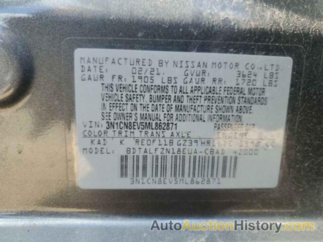 NISSAN VERSA SV, 3N1CN8EV5ML862871