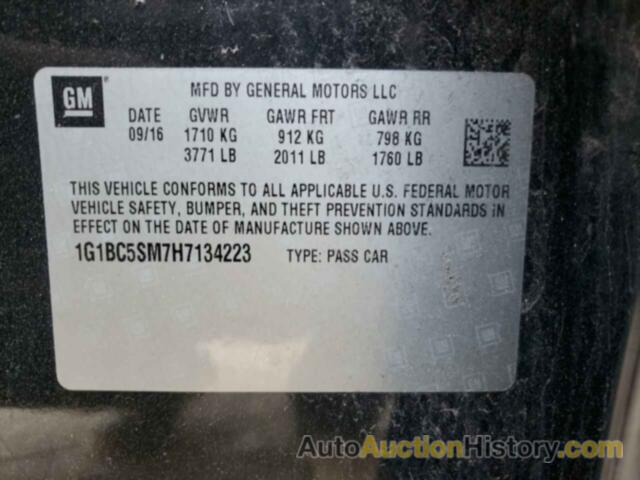 CHEVROLET CRUZE LS, 1G1BC5SM7H7134223