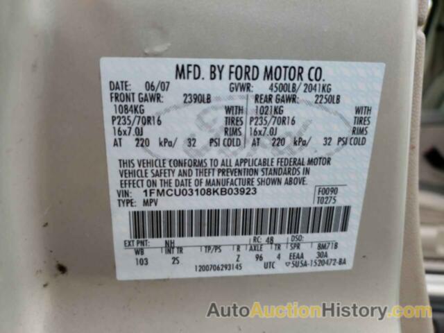 FORD ESCAPE XLT, 1FMCU03108KB03923