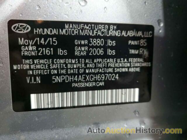 HYUNDAI ELANTRA SE, 5NPDH4AEXGH697024