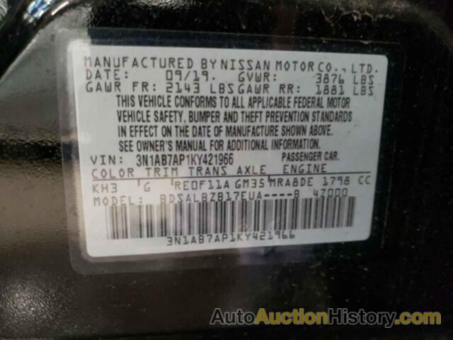 NISSAN SENTRA S, 3N1AB7AP1KY421966