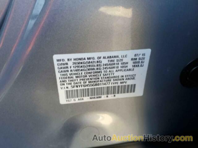 HONDA PILOT EXL, 5FNYF6H55GB011477