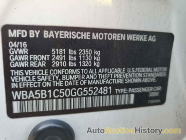 BMW 5 SERIES I, WBA5B1C50GG552481