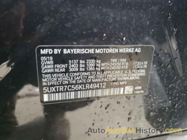 BMW X3 SDRIVE30I, 5UXTR7C56KLR49412