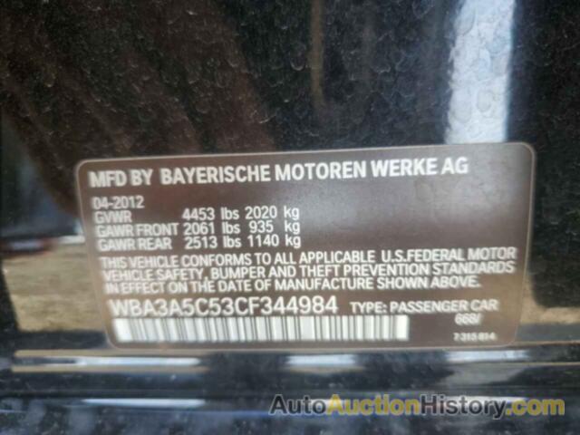 BMW 3 SERIES I, WBA3A5C53CF344984
