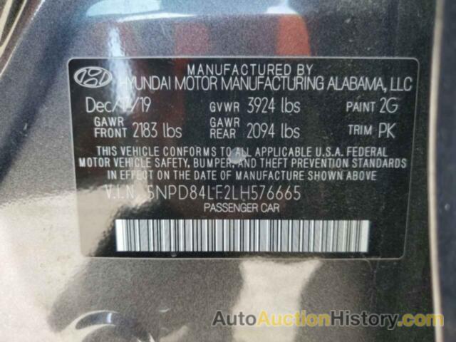 HYUNDAI ELANTRA SEL, 5NPD84LF2LH576665