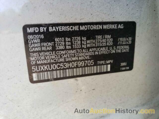 BMW X6 SDRIVE35I, 5UXKU0C53H0F99705