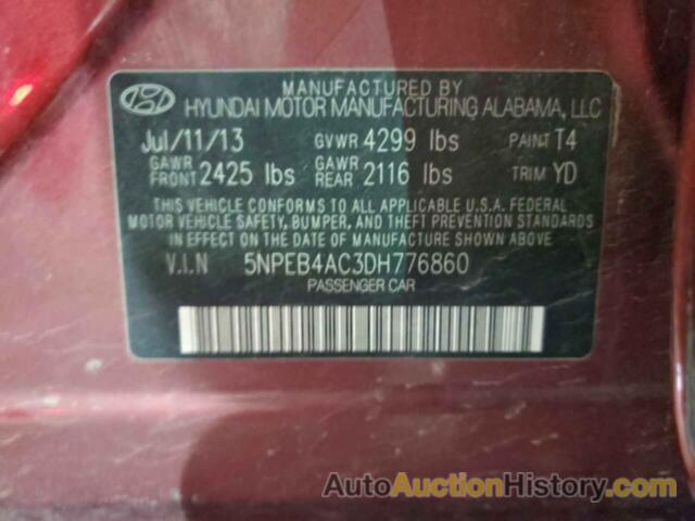 HYUNDAI SONATA GLS, 5NPEB4AC3DH776860