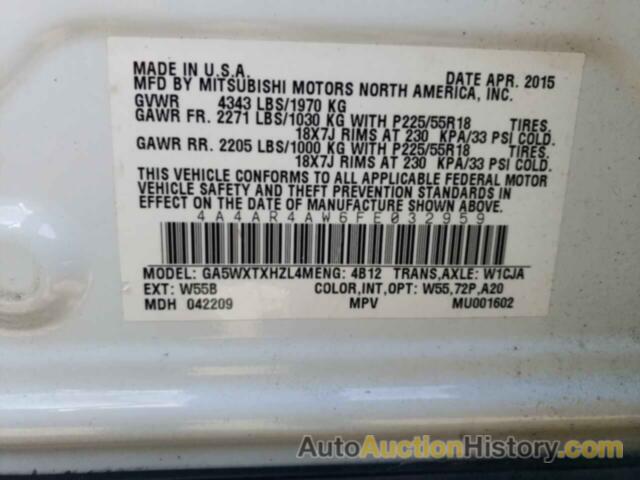 MITSUBISHI OUTLANDER SE, 4A4AR4AW6FE032959