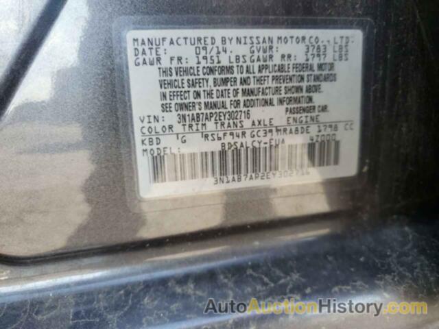 NISSAN SENTRA S, 3N1AB7AP2EY302716