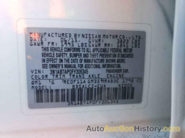 NISSAN SENTRA S, 3N1AB7AP0FY306345