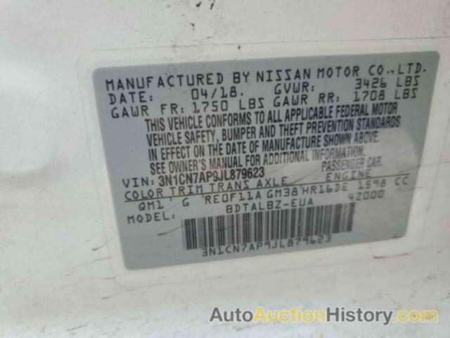 NISSAN VERSA S, 3N1CN7AP9JL879623