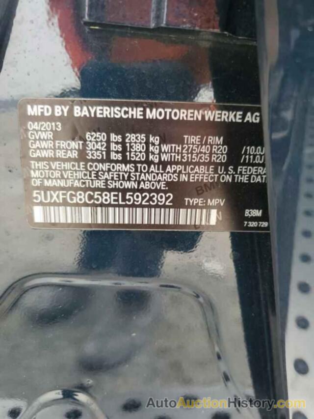 BMW X6 XDRIVE50I, 5UXFG8C58EL592392