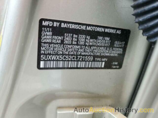 BMW X3 XDRIVE28I, 5UXWX5C52CL721559