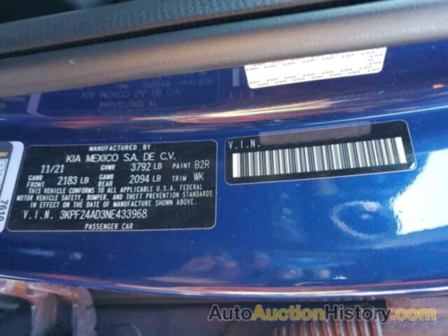 KIA FORTE FE, 3KPF24AD3NE433968