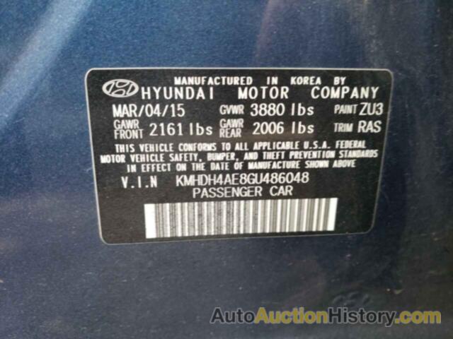 HYUNDAI ELANTRA SE, KMHDH4AE8GU486048