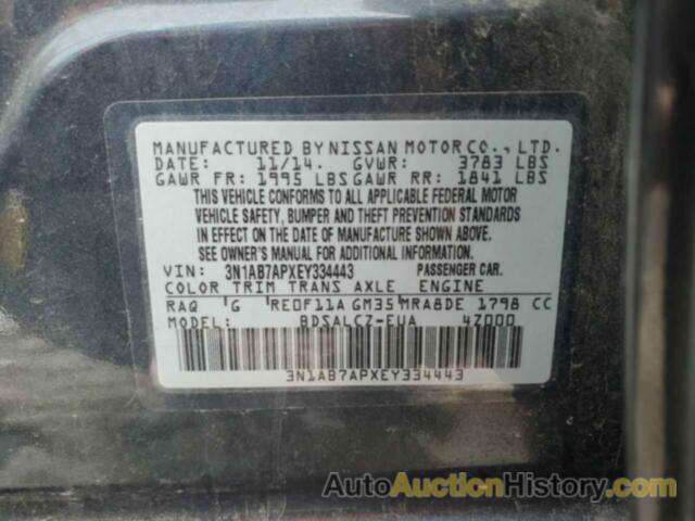 NISSAN SENTRA S, 3N1AB7APXEY334443