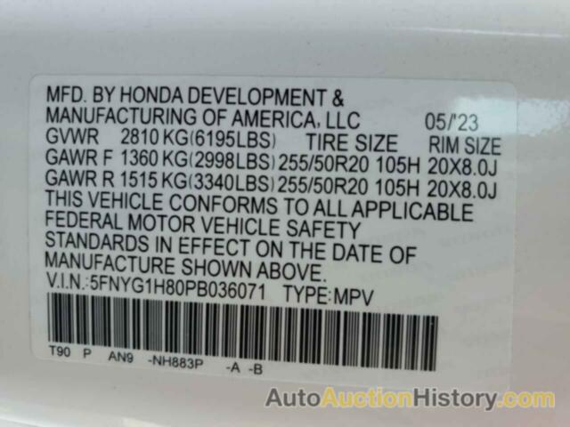 HONDA PILOT ELITE, 5FNYG1H80PB036071