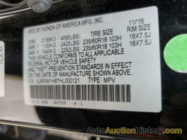 HONDA CRV EXL, 5J6RW1H87HL000121