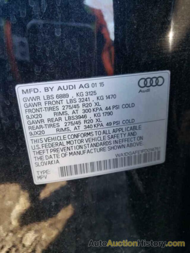 AUDI Q7 PRESTIGE, WA1DGAFE1FD014751