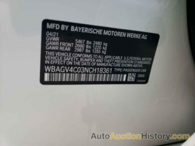 BMW 8 SERIES, WBAGV4C03NCH18361