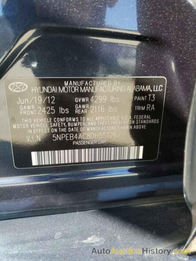 HYUNDAI SONATA GLS, 5NPEB4AC8DH551267