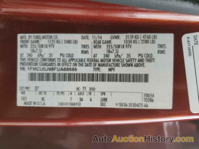 FORD ESCAPE TITANIUM, 1FMCU0J98FUA68686