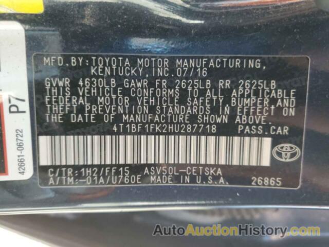 TOYOTA CAMRY LE, 4T1BF1FK2HU287718