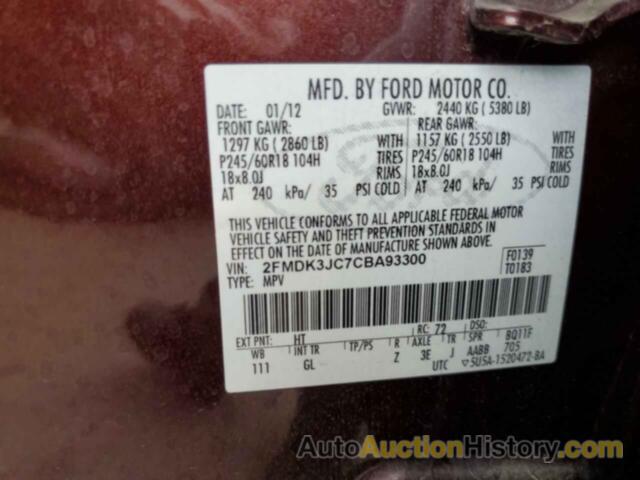 FORD EDGE SEL, 2FMDK3JC7CBA93300