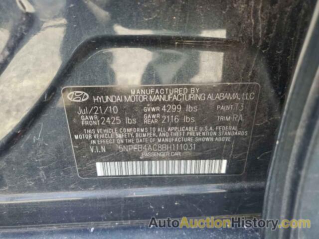 HYUNDAI SONATA GLS, 5NPEB4AC8BH111031