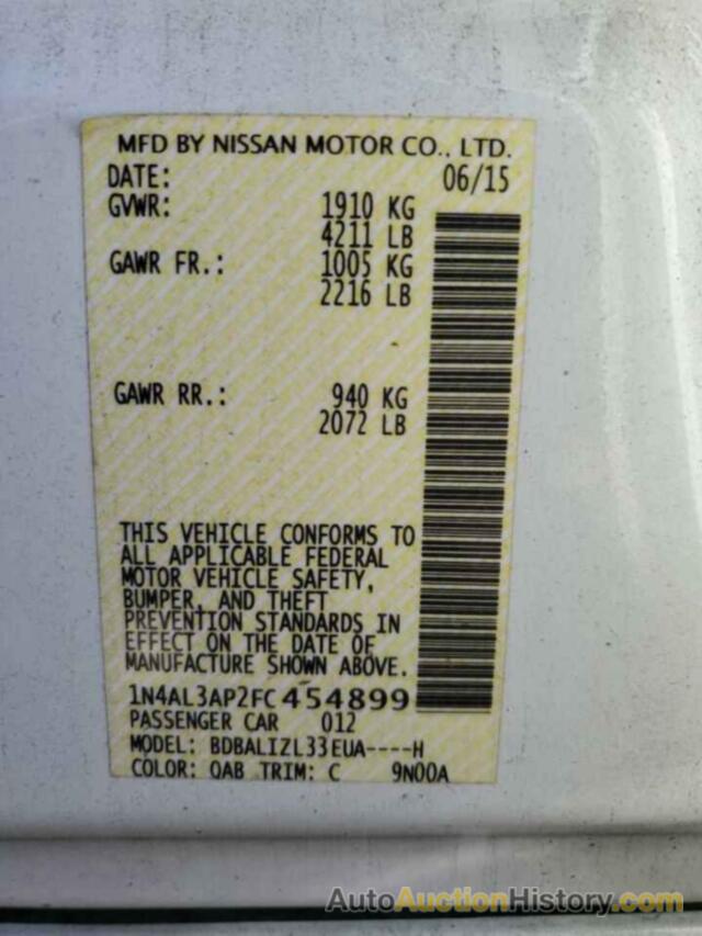 NISSAN ALTIMA 2.5, 1N4AL3AP2FC454899