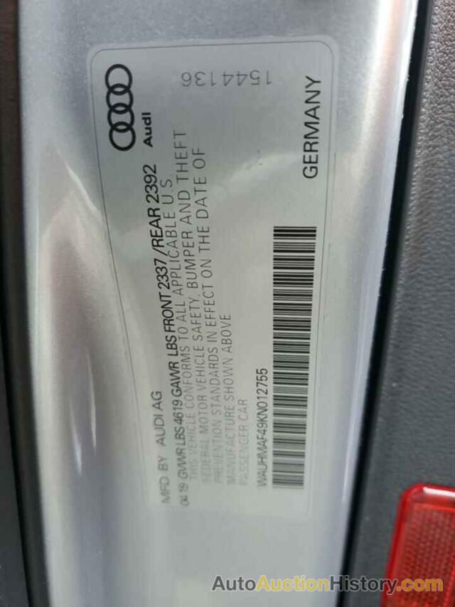 AUDI A4 PREMIUM PLUS, WAUHMAF49KN012755