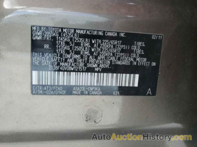 TOYOTA RAV4, 2T3BF4DV0BW121517